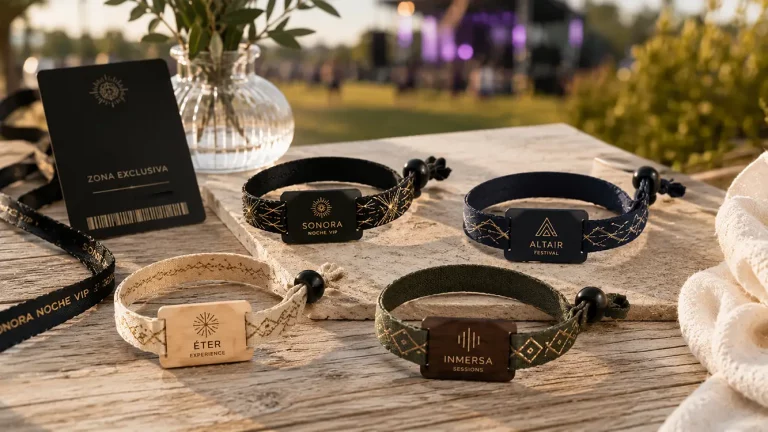 Pulsera de tela con tag - eventos